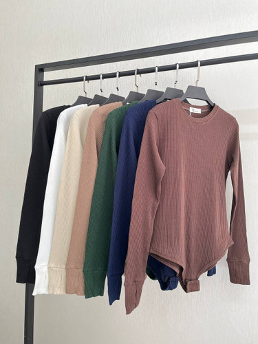 بادی آستین فینگردار جنس کبریتی سایز ۳۶ تا ۴۴